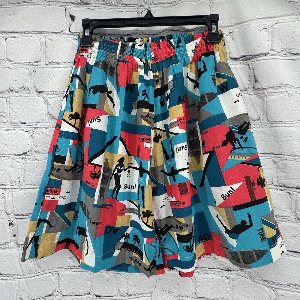 Vintage Bali Moon Shorts Men's M Multicolored Graphic Pockets Hawaii Surfing